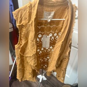 Moon River Mustard Crochet Vest